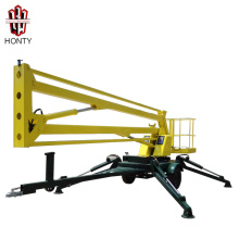 2019 CE new hydraulic trailing cherry picker mobile boom lifter small window leaning boom lift prices